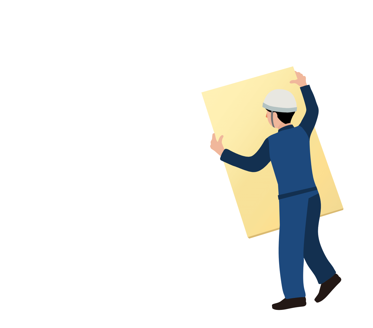 壁面パネル貼り